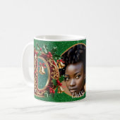 Luxury Red Velvet Gold Christmas Letter D Kaffeetasse (Vorderseite Links)