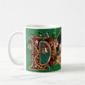 Luxury Red Velvet Gold Christmas Letter D Kaffeetasse (Links)