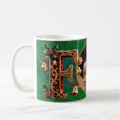 Luxury Red Velvet Gold Christmas Letter F Kaffeetasse (Links)
