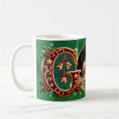 Luxury Red Velvet Gold Christmas Letter G Kaffeetasse (Links)