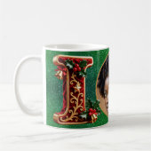 Luxury Red Velvet Gold Christmas Letter I Kaffeetasse (Links)