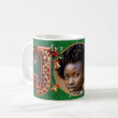 Luxury Red Velvet Gold Christmas Letter J Kaffeetasse (Vorderseite Links)