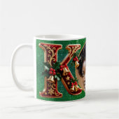 Luxury Red Velvet Gold Christmas Letter K Kaffeetasse (Links)