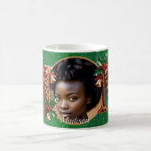 Luxury Red Velvet Gold Christmas Letter M Kaffeetasse (Mittel)