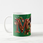 Luxury Red Velvet Gold Christmas Letter M Kaffeetasse (Links)