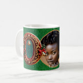 Luxury Red Velvet Gold Christmas Letter O Kaffeetasse (Vorderseite Links)