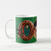 Luxury Red Velvet Gold Christmas Letter O Kaffeetasse (Links)