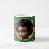 Luxury Red Velvet Gold Christmas Letter P Kaffeetasse (Mittel)