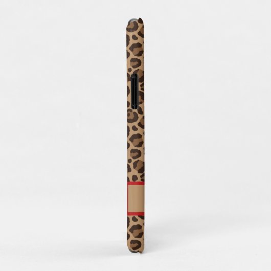 Luxury Red with Leopard Print iphone case (Hinten/Rechts)