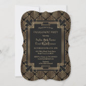 Luxury Roaring 20's Great Gatsby Engagement Party Einladung (Vorderseite)