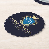 Luxury romantic champagne gold elegant monogrammed untersetzer (angewinkelt)