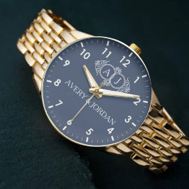 Luxury romantic couple monogram wedding  armbanduhr