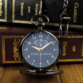 Luxury romantic couple monogram wedding keepsake  armbanduhr