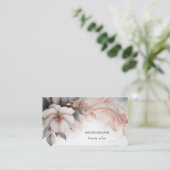 Luxury Rose Gold 3D Flower Visitenkarte (Stehend Vorderseite)