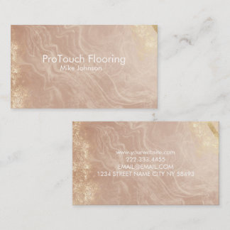 Luxury Rose Gold Agate & Glitter Flooring Visitenkarte