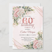 Luxury Rose Gold Dusty Pink 60th Birthday Invite Einladung (Vorderseite)