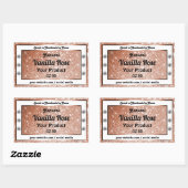Luxury Rose Gold Glitter Product Labels Diamonds Rechteckiger Aufkleber (Blatt)