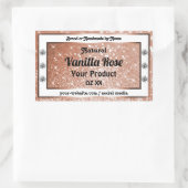 Luxury Rose Gold Glitter Product Labels Diamonds Rechteckiger Aufkleber (Tasche)