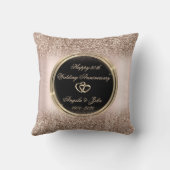 Luxury Rose Gold Glitzer Herbst 50 Jahre Kissen (Rückseite)