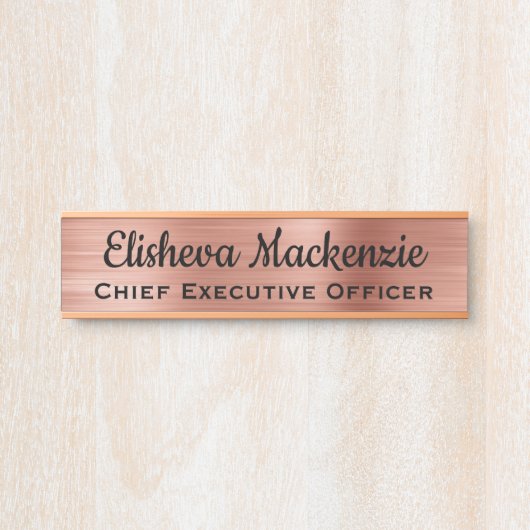 Luxury Rose Gold Office Türschild Plakat (Vorderseite )