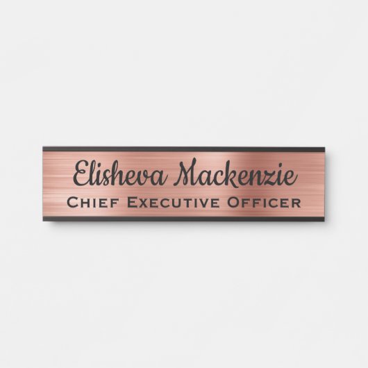 Luxury Rose Gold Office Türschild Plakat (Vorderseite )