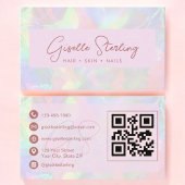 Luxury Rose Gold Opal QR Code Professional Visitenkarte