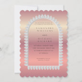 Luxury Rose Gold Scalloped Wedding Invitation - Cu Einladung (Vorderseite)