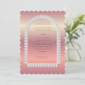 Luxury Rose Gold Scalloped Wedding Invitation - Cu Einladung (Stehend Vorderseite)