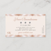 Luxury Rose Gold Sparkle Jewels Monogram Luxe Glam Visitenkarte (Rückseite)