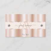 Luxury Rose Gold Sparkle Jewels Monogram Luxe Glam Visitenkarte (Vorderseite)