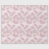 Luxury Rose Pattern Wrapping Paper Geschenkpapier (Flach)