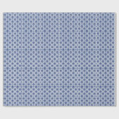 Luxury Royal Blue and White Baroque Floral Pattern Geschenkpapier (Flach)