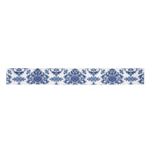 Luxury Royal Blue and White Baroque Floral Pattern