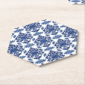 Luxury Royal Blue and White Baroque Floral Pattern Untersetzer (angewinkelt)