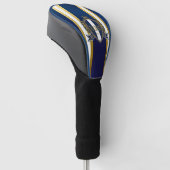 Luxury Royal Blue and White Monogram Golf Headcover (angewinkelt)