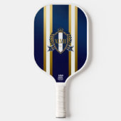 Luxury Royal Blue and White Monogram Pickleball Schläger (Vorderseite)