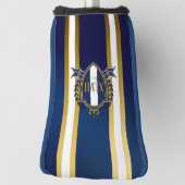 Luxury Royal Blue and White Monogram Putter  Golf Headcover (Rotieren 90)