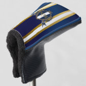 Luxury Royal Blue and White Monogram Putter  Golf Headcover (3/4 Vorderseite)