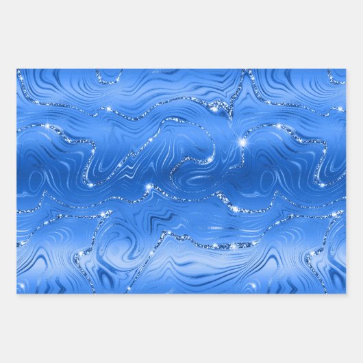 Luxury Royal Blue Background Geschenkpapier Set (Vorderseite)