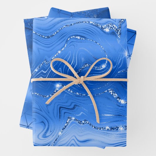 Luxury Royal Blue Background Geschenkpapier Set (Beispiel)