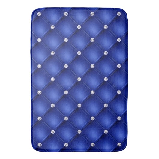 Luxury Royal Blue Diamond Muster Badematte (Vorderseite Vertikal)