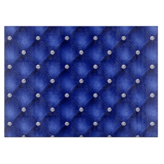 Luxury Royal Blue Diamond Muster Schneidebrett (Vorderseite)