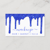Luxury Royal Blue Dripping Glitzer Visitenkarte (Vorderseite)