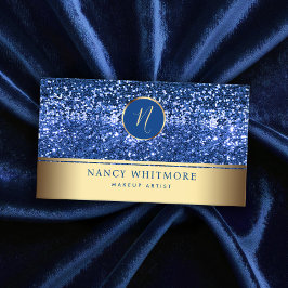 Luxury Royal Gold & Blue Glitzer Elegante Visitenkarte