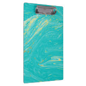 Luxury Royal Marble Gold Blue Monogram Business Klemmbrett (Rechts)