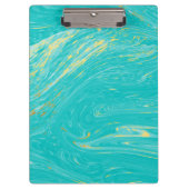 Luxury Royal Marble Gold Blue Monogram Business Klemmbrett (Vorderseite)