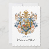 Luxury Royal Victorian Crest Wedding Einladung (Rückseite)