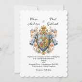 Luxury Royal Victorian Crest Wedding Einladung (Vorderseite)