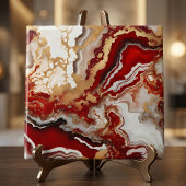 Luxury Ruby Red Gold Liquid Marble Agate Fluid Art Fliese
