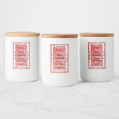 Luxury Ruby Red Sparkling Glitzer Product Labels Lebensmitteletikett (Flaschen)